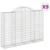 vidaXL Gabionen mit Hochbogen 9 Stk. 200x30x140/160cm Verzinktes Eisen