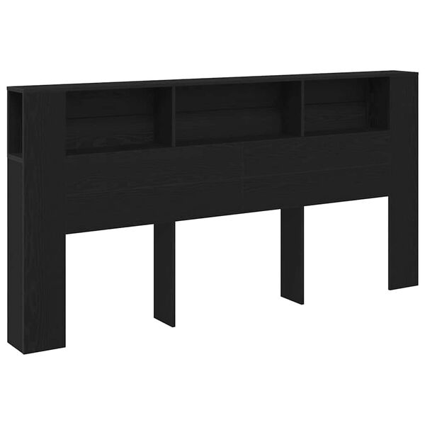 vidaXL Kopfteil Schrank Schwarze Eiche 200 x 18,5 x 104,5 cm