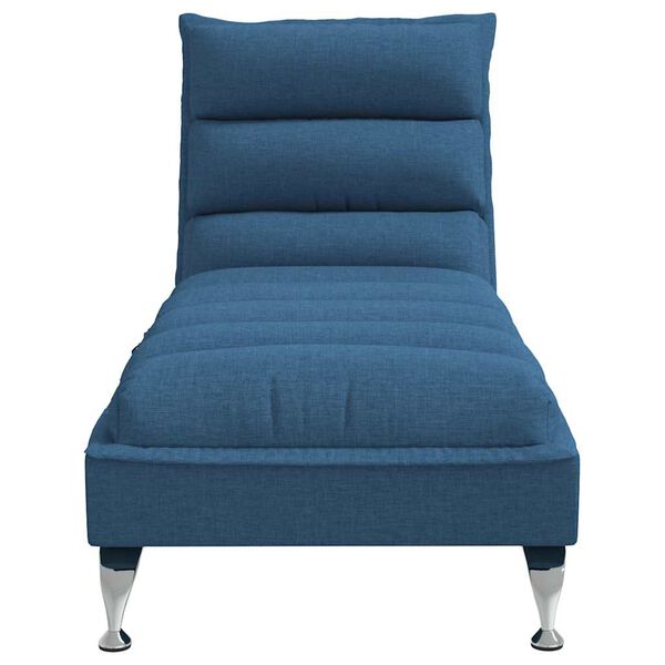 vidaXL Massage-Chaiselongue mit Kissen Blau Stoff