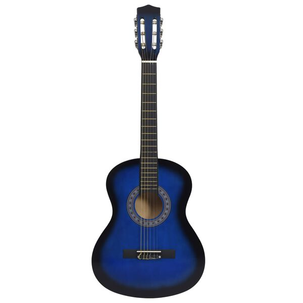 vidaXL Klassikgitarre f&uuml;r Anf&auml;nger mit Tasche Blau 3/4 36"