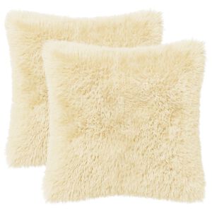 vidaXL Kissenbezug 2 pcs HEERLEN Creme 30 x 30 cm PV Fleece