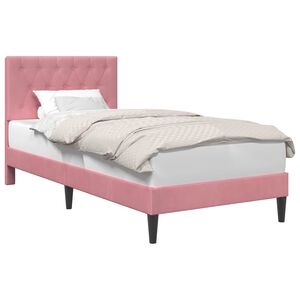 vidaXL Bettrahmen mit Kopfteil Rosa 100 x 200 cm Samt