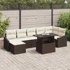 vidaXL Garten-Sofa-Set mit Kissen mit Speicher 8 pcs Braun und Creme