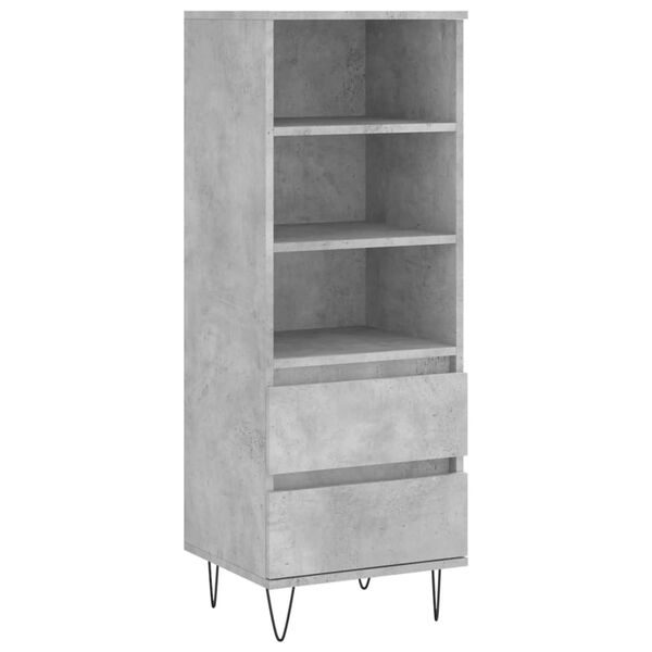 vidaXL Highboard Betongrau 40x36x110 cm Holzwerkstoff