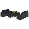 vidaXL Gartensofa-set mit Kissen 9 pcs Schwarz Poly Rattan