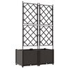 vidaXL Garten-Pflanzgef&auml;&szlig; 2 pcs Braun 80 x 40 x 143 cm Kunststoff