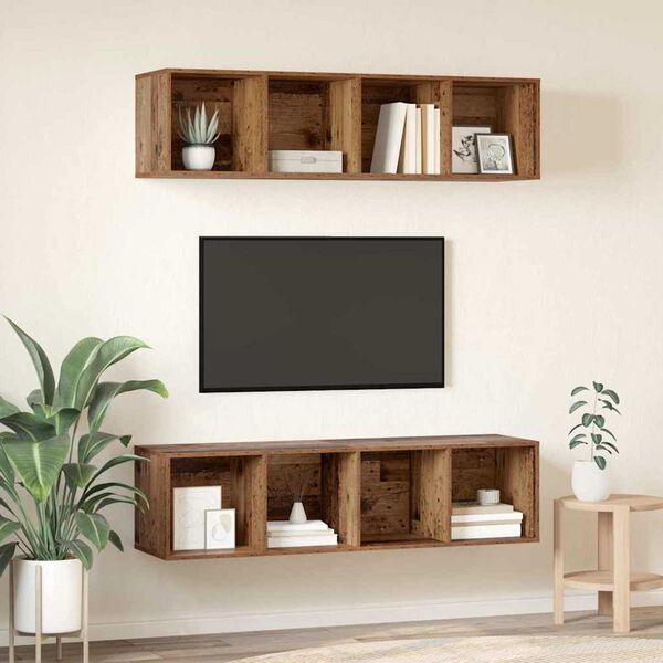 vidaXL TV-Schrankset 2 pcs Altholz 37 x 37 x 142,5 cm Holzwerkstoff