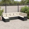 vidaXL Garten-Sofa-Set mit Kissen 8 pcs Schwarz Poly Rattan