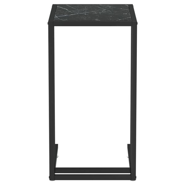 vidaXL Computer-Beistelltisch Schwarz Marmor 50x35x65 cm Hartglas