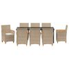 vidaXL Garten Essgruppe 9 pcs Beige Poly-Rattan