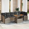 vidaXL Garten-Sofa-Set mit Speicher 8 pcs Grau Poly Rattan
