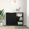 vidaXL Sideboard Schwarz Eichen-Optik 100 x 33 x 75 cm Holzwerkstoff