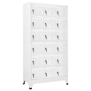 vidaXL Schlie&szlig;fachschrank mit 18 F&auml;chern Metall 90x40x180 cm