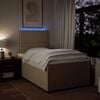 vidaXL Boxspringbett mit Matratze Creme 120x190 cm Stoff