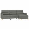 vidaXL 3-Sitzer-Sofa mit Hocker Dunkelgrau 210 cm Stoff
