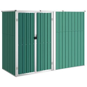 vidaXL Ger&auml;tehaus Gr&uuml;n 225x89x161 cm Verzinkter Stahl