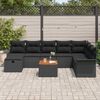 vidaXL Gartensofa-set mit Kissen 9 pcs Schwarz Poly-Rattan