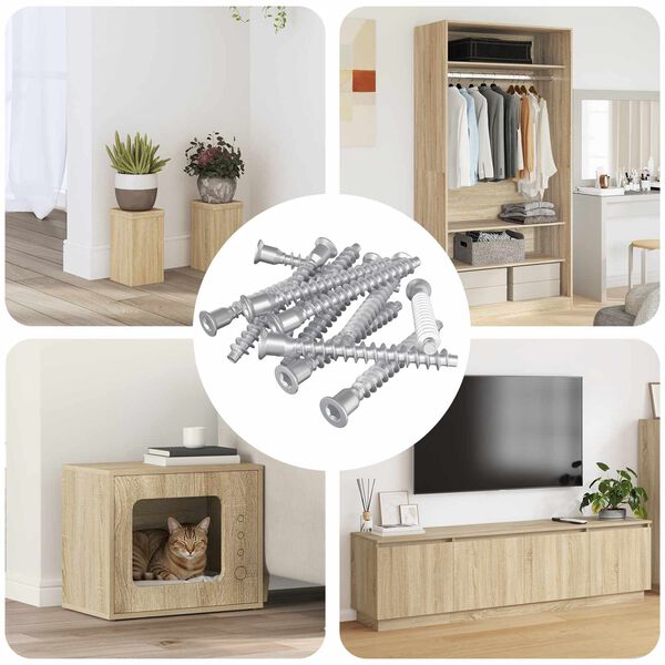 vidaXL Confirmat-Schrauben 12 pcs Silber &Oslash;7 x 58 mm Metall