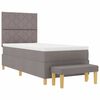 vidaXL Boxspringbett mit Matratze Taupe 100 x 200 cm Stoff
