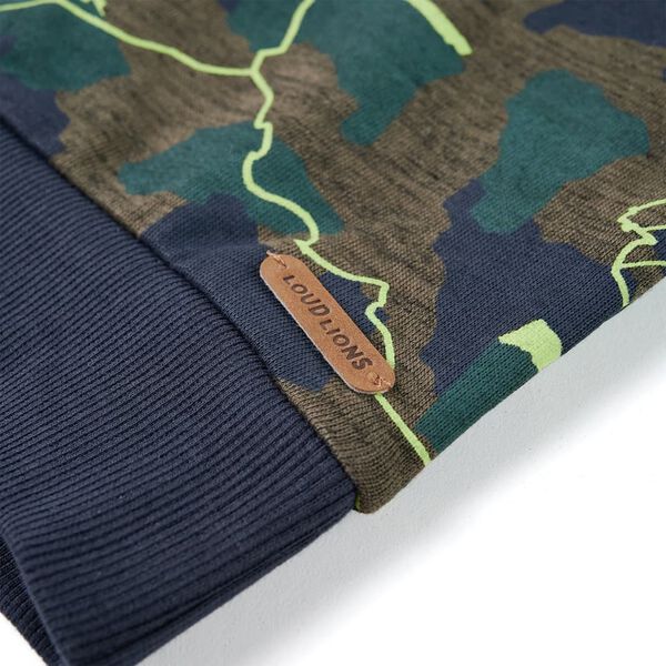 Kinder-Sweatshirt Dunkles Khaki Melange 128