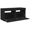 vidaXL TV-Schrank mit LED-Leuchten Schwarz 90x35x40 cm