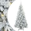 vidaXL K&uuml;nstlicher klappbarer Weihnachtsbaum Wei&szlig; 210 cm PE und PVC