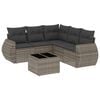 vidaXL 6-tlg. Garten-Sofagarnitur mit Kissen Grau Poly Rattan