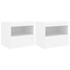 vidaXL Nachttische mit LED-Leuchten 2 Stk. Wei&szlig; 50x40x45 cm