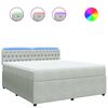 vidaXL Boxspringbett mit Matratze Hellgrau 180x200 cm Samt