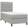 vidaXL Boxspringbett mit Matratze & LED Hellgrau 90x190 cm Stoff