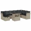 vidaXL 9-tlg. Garten-Sofagarnitur mit Kissen Hellgrau Poly Rattan