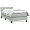 vidaXL Boxspringbett mit Matratze Hellgrau 90x210 cm Samt