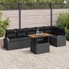 vidaXL Garten-Sofa-Set mit Kissen 7 pcs Schwarz