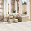 vidaXL Gartensofa-set mit Kissen 14 pcs Beige Poly-Rattan