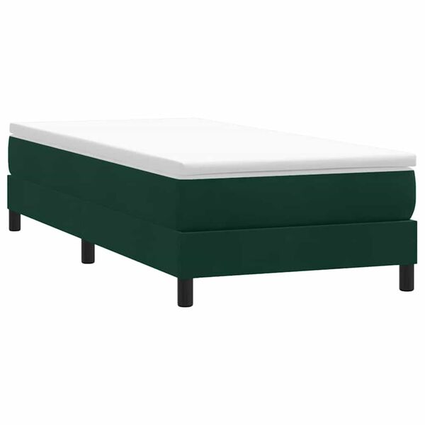 vidaXL Boxspringbett ohne Matratze Dunkelgr&uuml;n 100x220 cm Samt