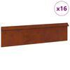 vidaXL Schneckenzaun 16 pcs Rostig 100 x 3,5 x 25 cm Wetterfeststahl