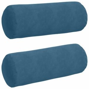 vidaXL Bolsterkissen 2 St&uuml;ck Blau &Oslash; 25 x 70 cm Cordstoff
