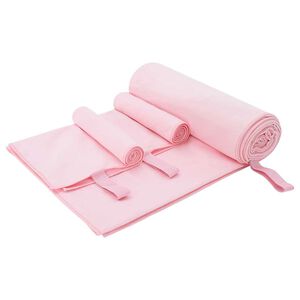 vidaXL Sporthandtuch Set 3 pcs Rosa Polyester und Polyamid