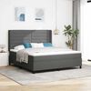 vidaXL Boxspringbett mit Matratze Dunkelgrau 200 x 180 cm Stoff