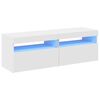 vidaXL TV-Schr&auml;nke mit LED-Leuchten 2 Stk. Wei&szlig; 60x35x40cm