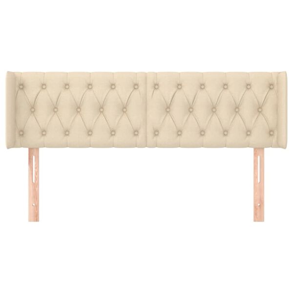 vidaXL Kopfteil mit Ohren Creme 163x16x78/88 cm Stoff