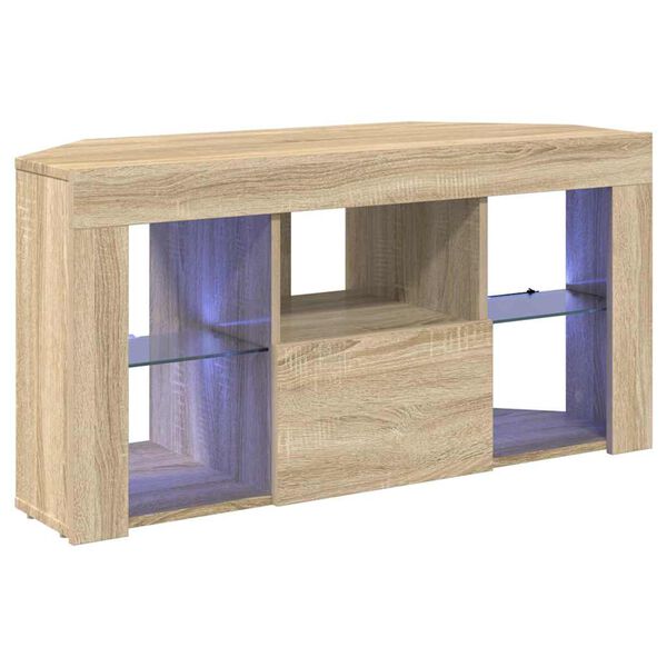 vidaXL Eck-LED-TV-Schrank Sonoma-Eiche 100 x 40 x 50 cm Holzwerkstoff