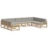 vidaXL Outdoor-Sofagarnitur mit Kissen 9 pcs Wei&szlig; und Hellgrau