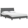 vidaXL Bett mit Matratze "Hanko" Dunkelgrau 140x200 cm Stoff