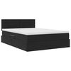 vidaXL Bett mit Stauraum und LED mit LED Schwarz 140 x 190 cm Samt