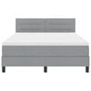 vidaXL Boxspringbett mit Matratze Hellgrau 140 x 190 cm Stoff