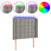 vidaXL LED Kopfteil Hellgrau 83x16x118/128 cm Samt