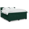 vidaXL Boxspringbett mit Matratze Dunkelgr&uuml;n 180x200 cm Samt