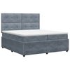 vidaXL Boxspringbett mit Matratze Dunkelgrau 200 x 200 cm Samt
