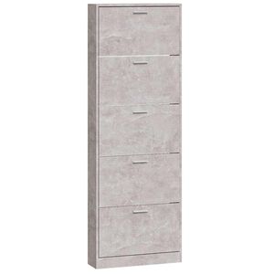 vidaXL Schuhschrank Betongrau 59x17x169 cm Holzwerkstoff